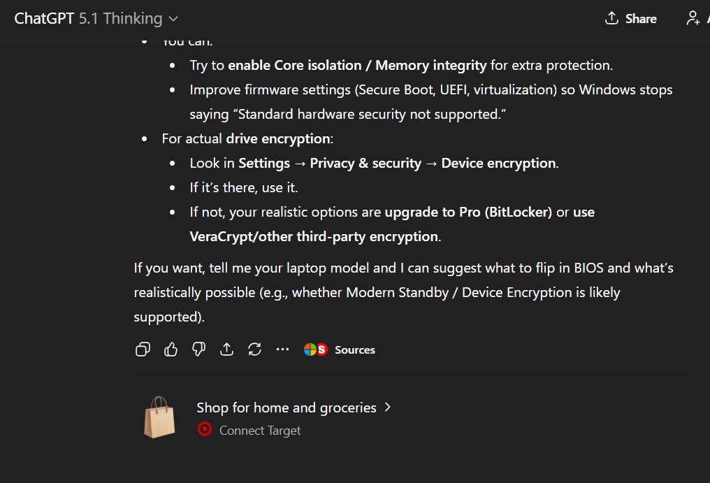 Target ChatGPT app suggestion ad showing shopping integration